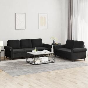 Maison Exclusive – 2-dielna sedacia súprava s vankúšmi, čierny zamat