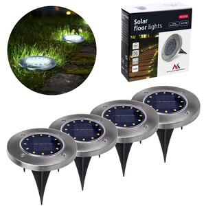 4x Maclean IP44 solárne LED záhradné svietidlo na vjazd 12 SMD LED 4000 K Ni-MH 600 mAh 0,7 W MCE318