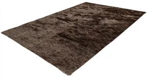 Hnedý koberec Perleťový úplet - 80 x 150 cm , Tkaný, interiérový, bytový, kusový, obdĺžnikový koberec, z polyesteru, s dlhým vlasom, jednofarebný, moderný štýl