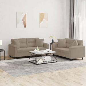Maison Exclusive – 2-dielna sedacia súprava s vankúšmi, farba taupe, mikrovlákno