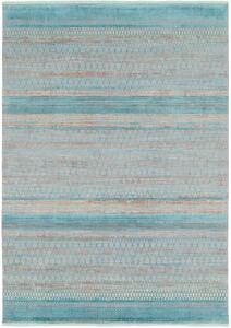 Tyrkysový koberec Farebná harmónia - 200 x 290 cm , Tkaný, interiérový, bytový, kusový, obdĺžnikový koberec, z polyesteru a viskózy, s krátkym vlasom, moderný štýl