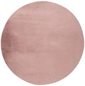 Chlpatý staro ružový kruhový koberec RAJ - XS