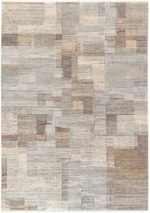 Šedo hnedý koberec CITY - 80 x 150 cm , Tkaný, interiérový, bytový, kusový, obdĺžnikový koberec, z polyesteru a viskózy, s krátkym vlasom, moderný štýl