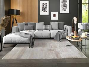 Šedo hnedý koberec CITY - 160 x 230 cm , Tkaný, interiérový, bytový, kusový, obdĺžnikový koberec, z polyesteru a viskózy, s krátkym vlasom, moderný štýl