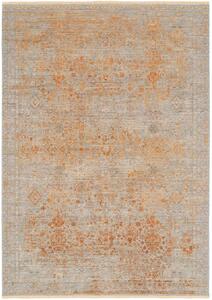 Oranžový koberec Grande - 80 x 150 cm , Tkaný, interiérový, bytový, kusový, obdĺžnikový koberec, z polyesteru a viskózy, s krátkym vlasom, moderný štýl