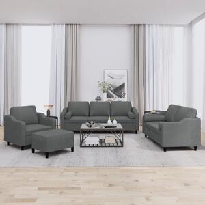 Maison Exclusive – 4-dielna sedacia súprava s vankúšmi, tmavosivá látka