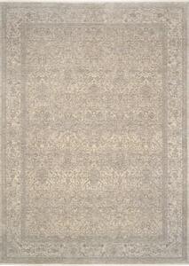Jemný béžovo šedý koberec s orientálnym motívom - 140 x 190 cm , Tkaný, bytový koberec, kusový, obdĺžnikový tvar, z polypropylénu, s krátkym vlasom, orientálny štýl
