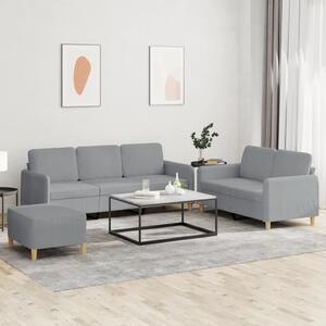Maison Exclusive – 3-dielna sedacia súprava s vankúšmi, svetlosivá látka