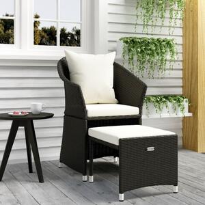 Maison Exclusive – 2-dielna záhradná súprava s vankúšmi, čierna, polyratan