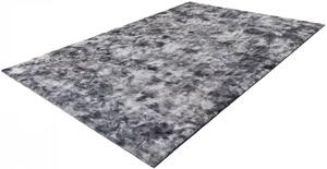 Plyšový koberec s grafitovými fľakmi - 80 x 150 cm , Tkaný, bytový koberec, kusový, obdĺžnikový tvar, z polyesteru, s dlhým vlasom, moderný štýl