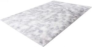 Plyšový koberec s striebornými fľakmi - 80 x 150 cm , Tkaný, bytový koberec, kusový, obdĺžnikový tvar, z polyesteru, s dlhým vlasom, moderný štýl