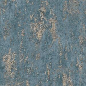 Vliesové tapety na stenu Casual Chic 10273-08, rozmer 10,05 m x 0,53 m, moderná vertikálna stierka modrá so zlatými odleskami, Erismann
