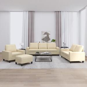 Maison Exclusive – 4-dielna sedacia súprava v krémovej farbe z látky
