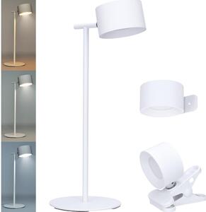 Solight WO68-W- LED Stm. nabíjacia lampa 3v1 LED/4W/2000 mAh 3000/4000/6500K biela