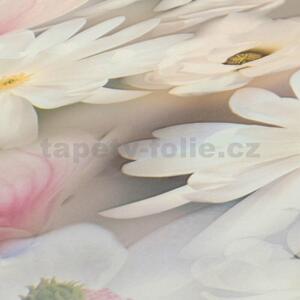 Vliesové tapety na stenu PintWalls 38722-1, rozmer 10,05 m x 0,53 m, kvety bielo-ružové , A.S. CRÉATION