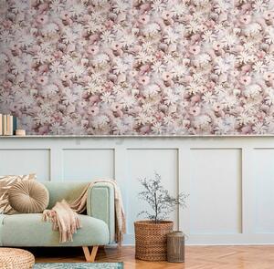 Vliesové tapety na stenu PintWalls 38722-2, rozmer 10,05 m x 0,53 m, kvety ružové, A.S. CRÉATION