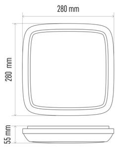 LED Vonkajšie stropné svietidlo DORI LED/18W/230V IP54 štvorec