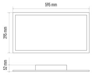 LED Stmievateľné stropné svietidlo LED/25W/230V + DO obdĺžnik 2700K-6000K