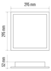 LED Stmievateľné stropné svietidlo LED/20W/230V + DO štvorec 2700K-6000K