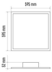 LED Stmievateľné stropné svietidlo LED/40W/230V + DO štvorec 2700K-6000K