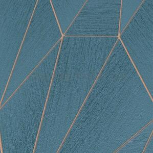 Vliesové tapety na stenu 10294-19, rozmer 10,05 m x 0,53 m, Art-Deco modré s ružovo zlatými konturami, Erismannn