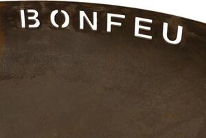 Misa na oheň BonFeu BonBowl Plus 80 cm - misy na oheň do záhrady - vonkajšie ohnisko a sud na oheň - miska na oheň s voliteľným grilovacím roštom z vysokokvalitnej ocele Corten - kôš na oheň do záhrady - 80x80x23,5 cm