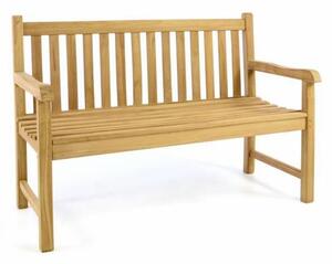 Záhradná lavica DIVERO - ošetrené teakové drevo - 130 cm