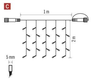 Vonkajší LED reťaz 100xLED/1x2m IP44 teplá biela
