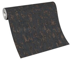 Vliesové tapety na stenu 10261-08, rozmer 10,05 m x 0,53 m, stierka čierna s medenými detailmi, Erismann