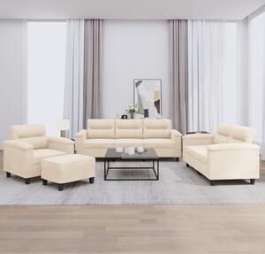 Maison Exclusive – 4-dielna sedacia súprava s vankúšmi, béžová mikrovlákna