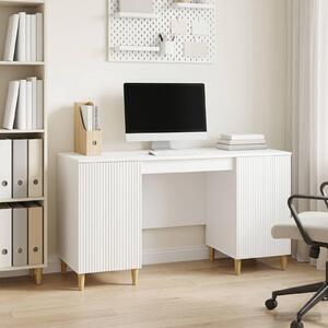 Maison Exclusive – Písací stôl, lesklá biela, 142,5 x 50 x 75 cm, drevotrieska