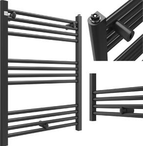 Granitan | Kúpeľňový radiátor PUERTO - 80/60 cm - Čierny - Moderný dizajn - Integrovaný ohrievač uterákov