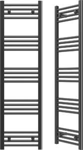 Granitan | Kúpeľňový radiátor Breno - 40x140 cm - čierny - moderný dizajn - ohrievač uterákov