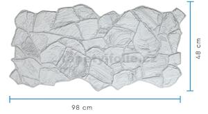 Obkladové panely 3D PVC TP10027349, cena za kus, rozmer 955 x 480 mm, pieskovcový kameň grafitový, GRACE