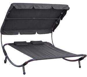 Relaxačné lehátko pre 2 osoby Craftfield Bahama,čierne