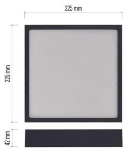 LED Stropné svietidlo LED/21W/230V 3000/3500/4000K 22,5x22,5 cm čierna