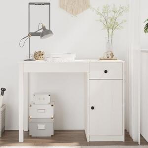Maison Exclusive - Biely písací stôl 100x50x75 cm z masívneho borovicového dreva