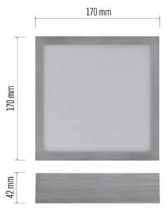 LED Stropné svietidlo LED/12,5W/230V 3000/3500/4000K 17x17 cm chróm