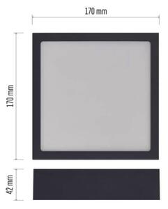 LED Stropné svietidlo LED/12,5W/230V 3000/3500/4000K 17x17 cm čierna