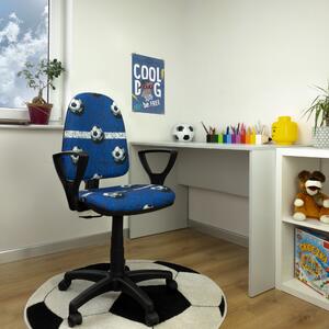 Detská otočná stolička BRANDON - FUTBAL modrá