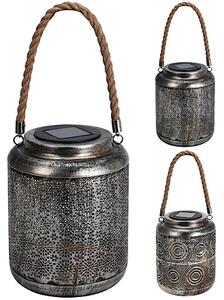 Home Styling Collection Solárne svetlo Záhradné svetlo LATERNE Kovové závesné svetlo LED dekoratívne