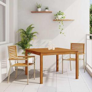Maison Exclusive – Záhradná jedálenská súprava, 3 kusy, béžová, masívne drevo akácie