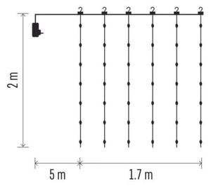 LED vonkajší reťazec 240xLED/8 funkcií 6,7 m IP44 teplá biela