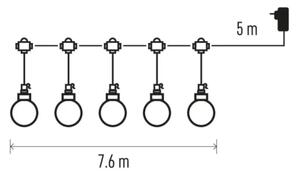 LED Vonkajšia dekoratívna reťaz 20xLED/12,6m IP44 teplá biela