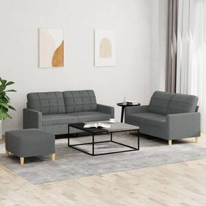 Maison Exclusive – 3-dielna sedacia súprava s vankúšmi, tmavosivá látka