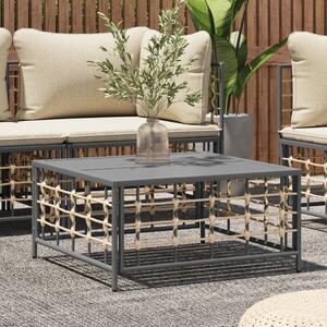 Maison Exclusive - Záhradný stôl antracit 70x70x34 cm Poly ratan