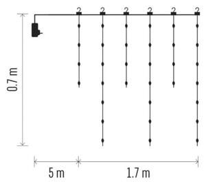 LED vonkajšia vianočná reťaz 54xLED/8 funkcií 6,7x0,7m IP44 teplá biela