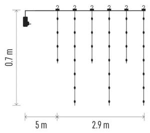 LED vonkajší reťaz 100xLED/8 funkcií 7,9x0,7m IP44 teplá biela