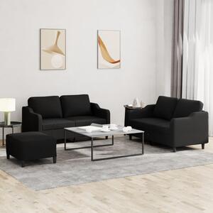 Maison Exclusive – 3-dielna sedacia súprava s vankúšmi, čierna látka