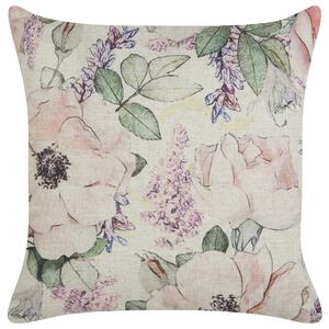 Dekoratívny vankúš fialový 45 x 45 cm viacfarebný kvetovaný vzor vintage boho bytové doplnky
